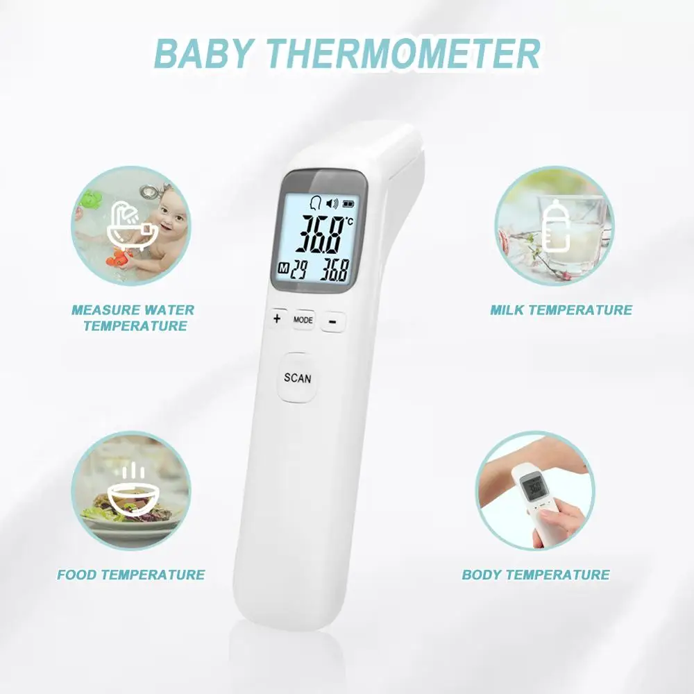 Infraraudonųjų Spindulių Skaitmeninis Elektroninis Termometras Multi-Purpose Ne-Kreipkitės Išmatuoti Temperatūrą Ginklą Kūdikių Suaugusiųjų Kaktos Temperatūros Matuoklis