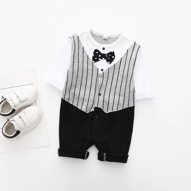 Naujagimio medvilnės rompers Rudenį ilgomis rankovėmis kūdikiui berniukas džentelmenas jumpsuits bebe roupas kombinezonai 1 metų gimtadienio, vaikiški drabužiai