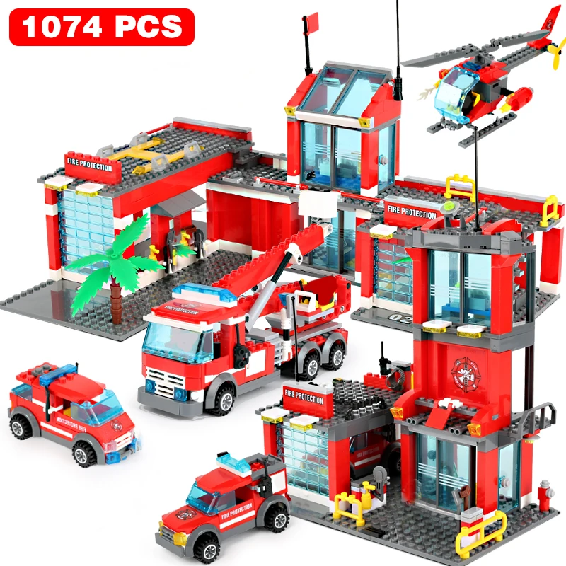 1123pcs Gaisrinės Klasikinis Modelis Blokai Miesto Statybos Blokų įrangos pardavimas, biuro įrangos Plytų Švietimo Žaislai Vaikams Dovanų