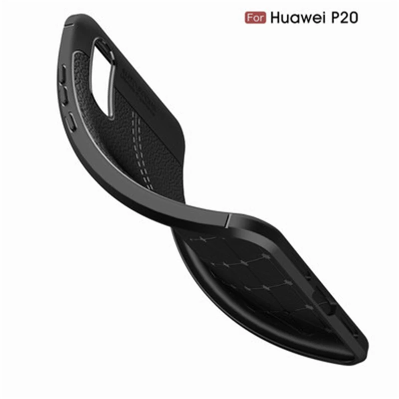 Dangtelis Huawei P20 lite P20 Atveju Litchi Oda Modelis Ultra Plonas Minkšto Silikono TPU Galinį Dangtelį Atveju, Huawei P20 Pro 