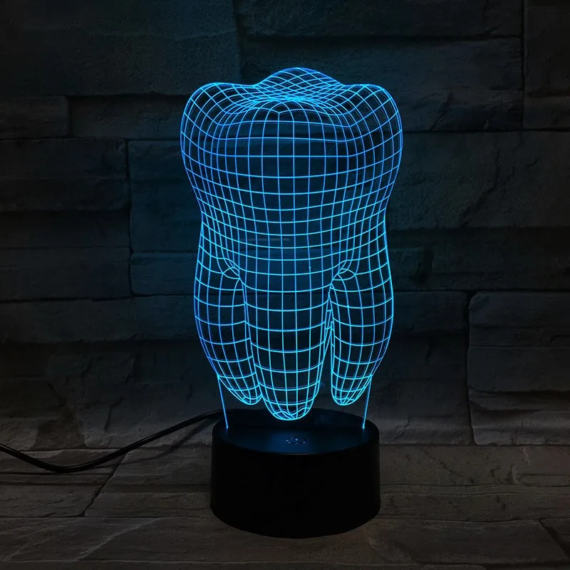 Dantų 3D Lempos, LED Lemputės Naktį Šviesos Namuose, Dekoratyvinis Apšvietimas, Kabelinė, Miegamojo Dantų USB Spalvotų Ligoninės Darbo Stalo vaiko Dovana