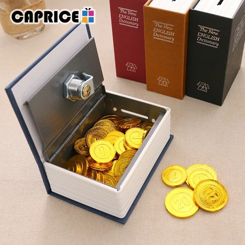 Žodynas Knygos seifas Piggy Bank klaviatūros užrakinimo Mini Dydžio Metalo Paslaptis Pinigų Monetos Indėlių Taupymo Namų Puošybai Aksesuaras SB-CX