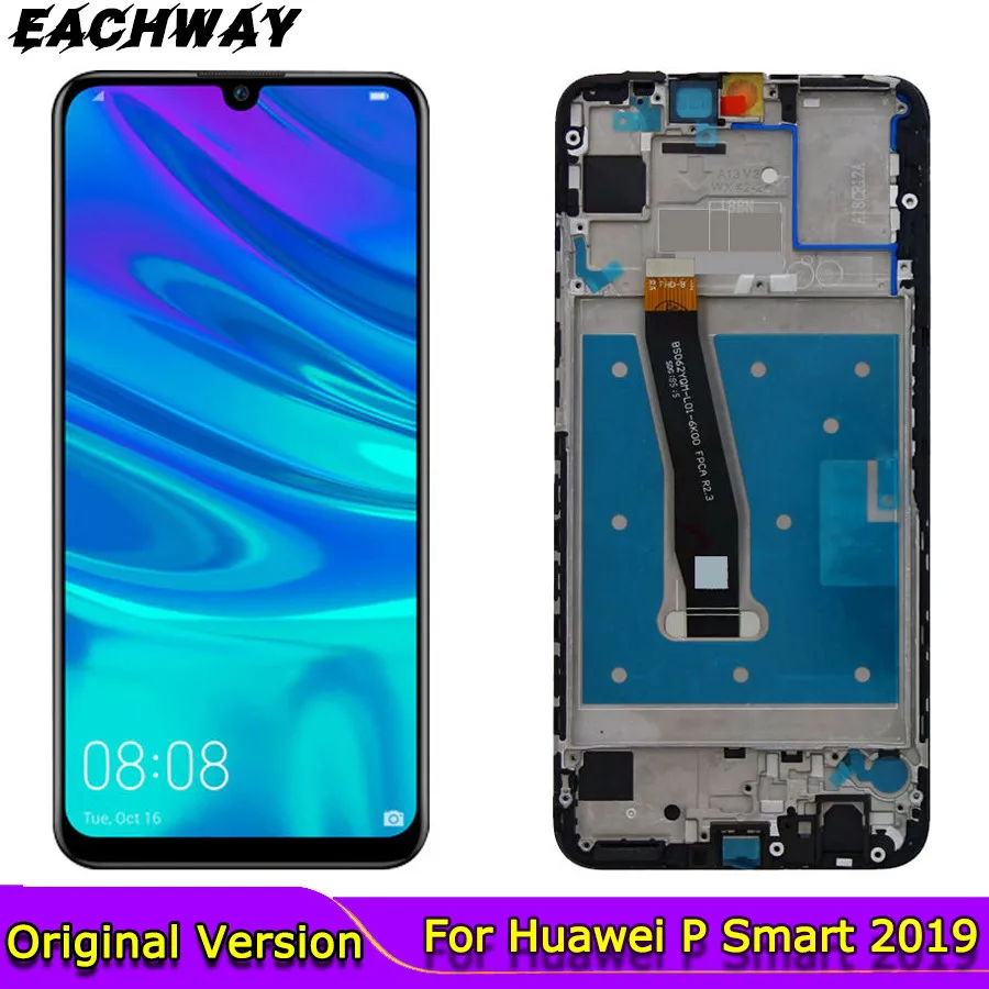 Pradinio Ekrano ir Huawei P Smart 2019 LCD Ekranas skaitmeninis keitiklis Jutiklinio Ekrano LCD Ekranas PUODĄ-LX1 L21 LX3 Repairment P Smart 2019