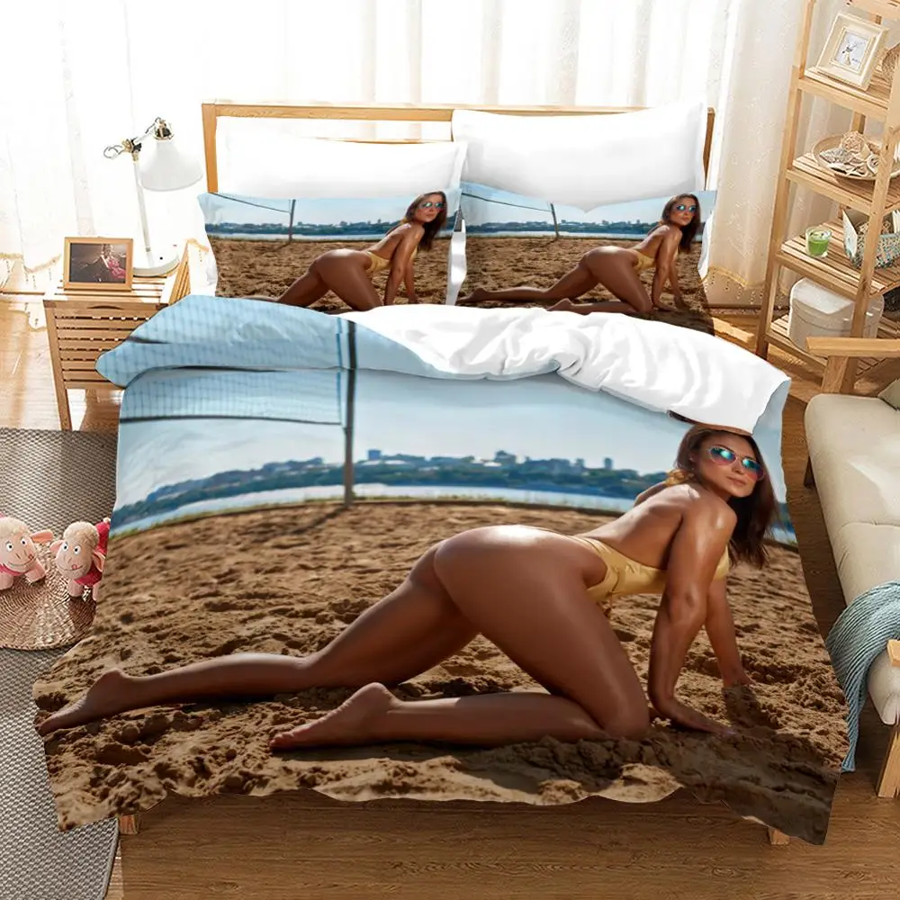 3D Patalynė Dangtelį Nustatyti, Sunshine Beach Antklodė Antklode Padengti Užvalkalai Bikini Grožio Lovos Užvalkalai (2-3PCS Twin Visą Karalienė King Size