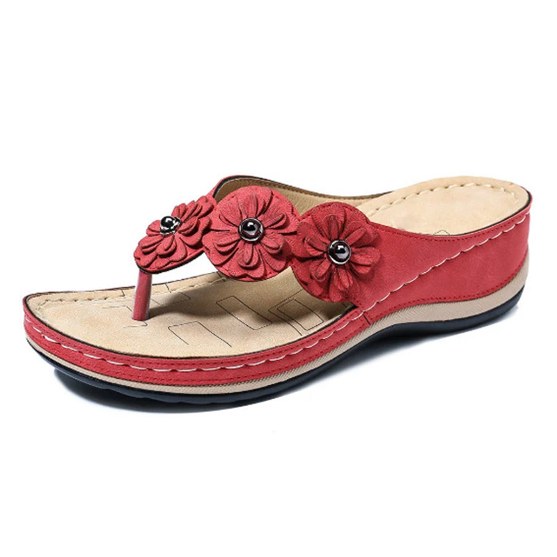 TIMETANGummer sandalai moterims, gėlių pleišto sandalai, laisvalaikio bateliai su atvira pirštą, platformos basutės, pleišto sandalai, paplūdimio bateliai