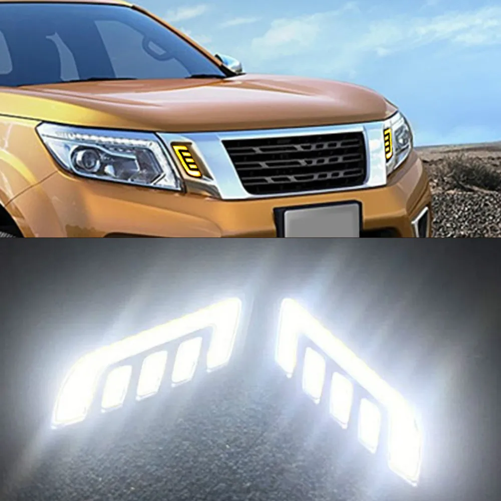 1Set DRL Dienos Žibintus kaukė grotelės LED lempa su posūkio signalo Nissan NAVARA NP300 D23 m. 2016 m. 2017 m. 2018 m. 2019 m.