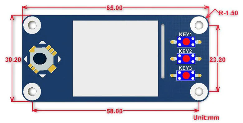 Waveshare 1.3 colių IPS LCD ekranas SKRYBĖLĖ Aviečių Pi Nulis/Nulis W/Zero WH/2B/3A/3B+,240x240 pikselių,SPI sąsaja