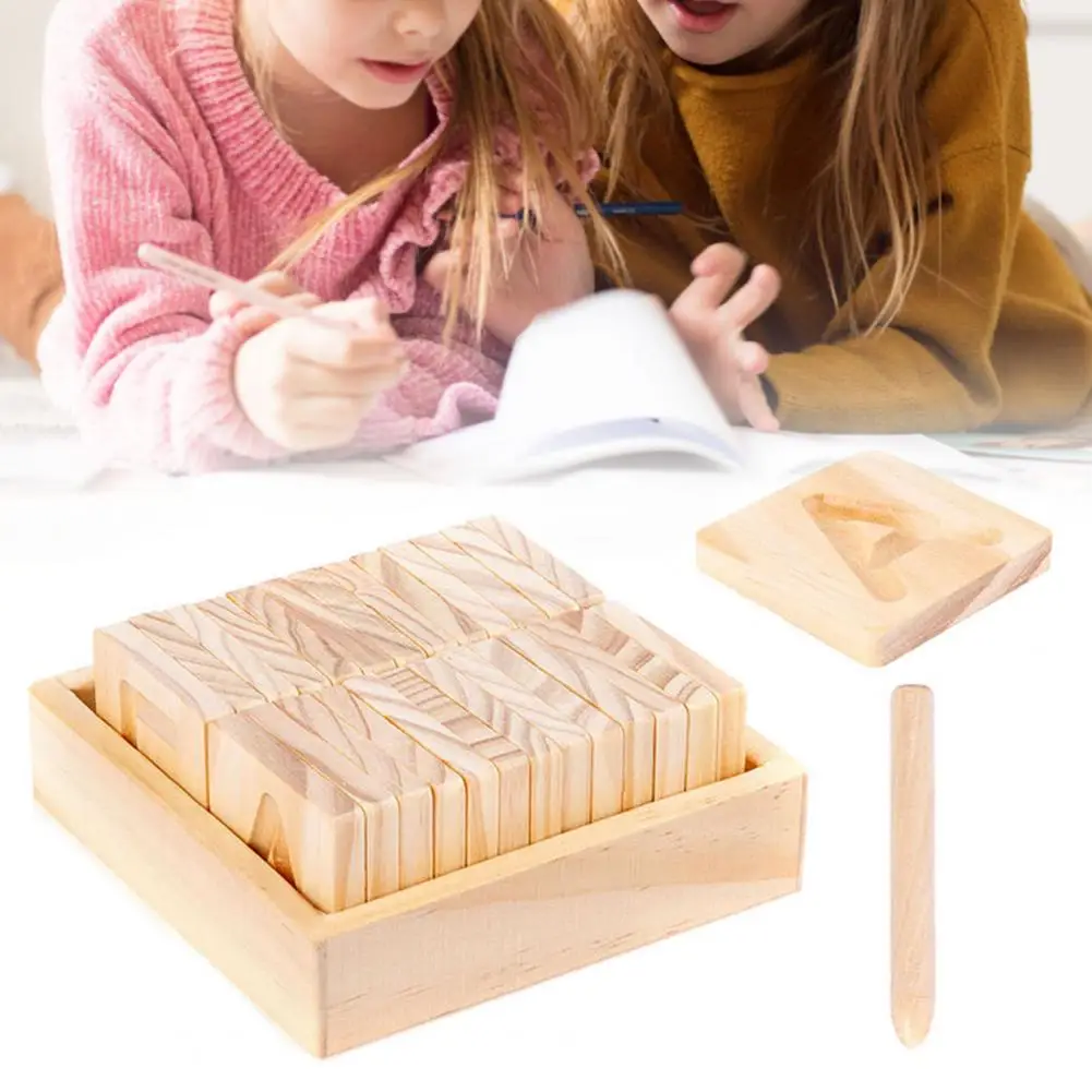Vaikai Anksti Švietimo Žaislas dvipusės Medinės Restauruotos Kaligrafija Valdybos anglų kalbos Abėcėlę Geometrijos Montessori Ugdymo