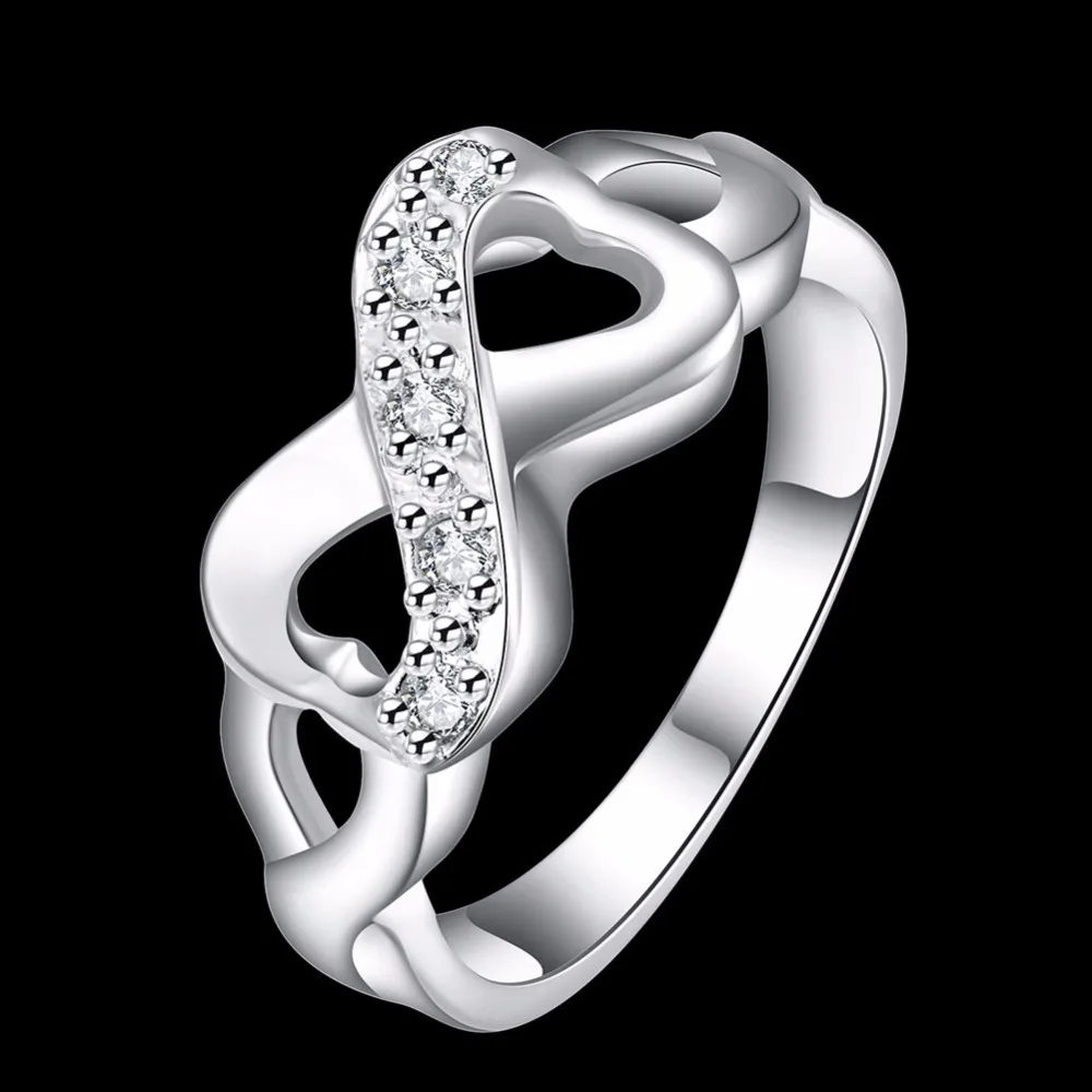 Lekani Naujo Dizaino Karšto Pardavimo Kristalų Žiedai 925 Sterlingas Sidabro Begalybės Žiedą Pareiškimą, Juvelyriniai Dirbiniai Didmeninė Moterys Fine Jewelry