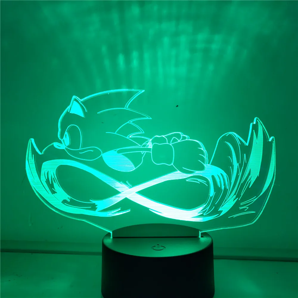 Sonic 3D Naktį Šviesos Ežys Sonic Žaidimas Miegamojo Puošimas Lamparas Luminaria Lampe Kūdikiams, Vaikams, Dovanų Dekoravimas Apšvietimas Namuose