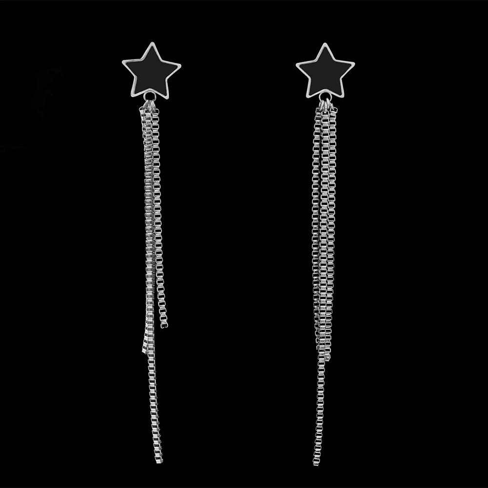 Nerūdijančio plieno ilgi auskarai iš nerūdijančio plieno earings geometrinis auskarai ilgai star kutas auskarai moterų korėjos auskarai dovana