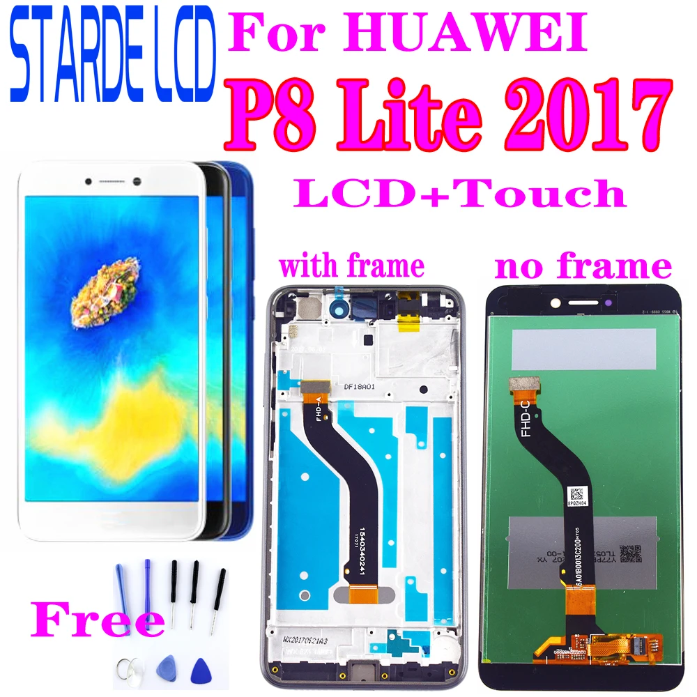 AAA Kokybės HUAWEI P8 Lite 2017 Lcd Ekranas Jutiklinis Ekranas Pakeisti P9 Lite 2017 PRA-LX1 Ekranu Pakeitimas