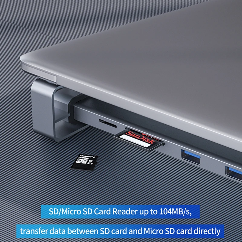9 1 Tipo C HUB 3,0 USB, SD/TF Kortelių Skaitytuvas Dviguba HDMI 4K RJ45 USB HUB 