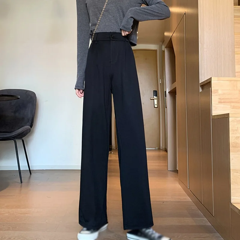 ETOSELL Moterų Aukšto Juosmens Moterų Kostiumas Kelnės Mados Streetwear Ponios Laisvas Kelnes Atsitiktinis Moterų Grindų-ilgio, Pločio Kojų Kelnės