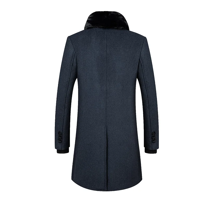 Ilgai Style Mens Vilnos Žiemos Paltai Jacke Stori Paltai Topcoat Mens Vieną Krūtinėmis, Paltai Ir Švarkai Su Reguliuojamu Liemenė