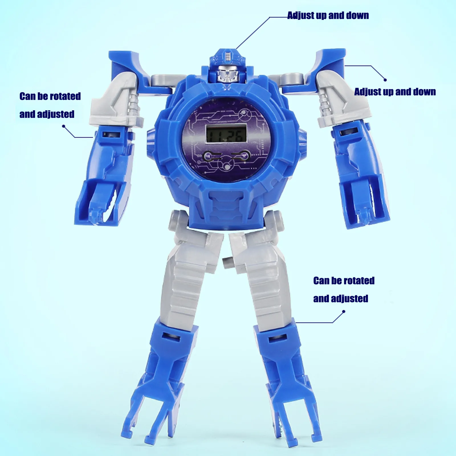 1PCS Elektroninė Deformacijos Vaikų Laikrodžiai Kūrybos Vadovas Transformacijos Robotas Žaislai Berniukas Robotas Žiūrėti Žaislas Gimtadienio Dovana