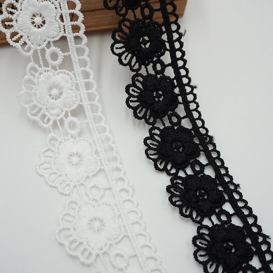 Cusack 3 metrų 3,5 cm Nėrinių Juostelės Apdaila už Kostiumus Namų Tekstilės Apdailos Aplikacijos Off Baltas Juodas Audinys 