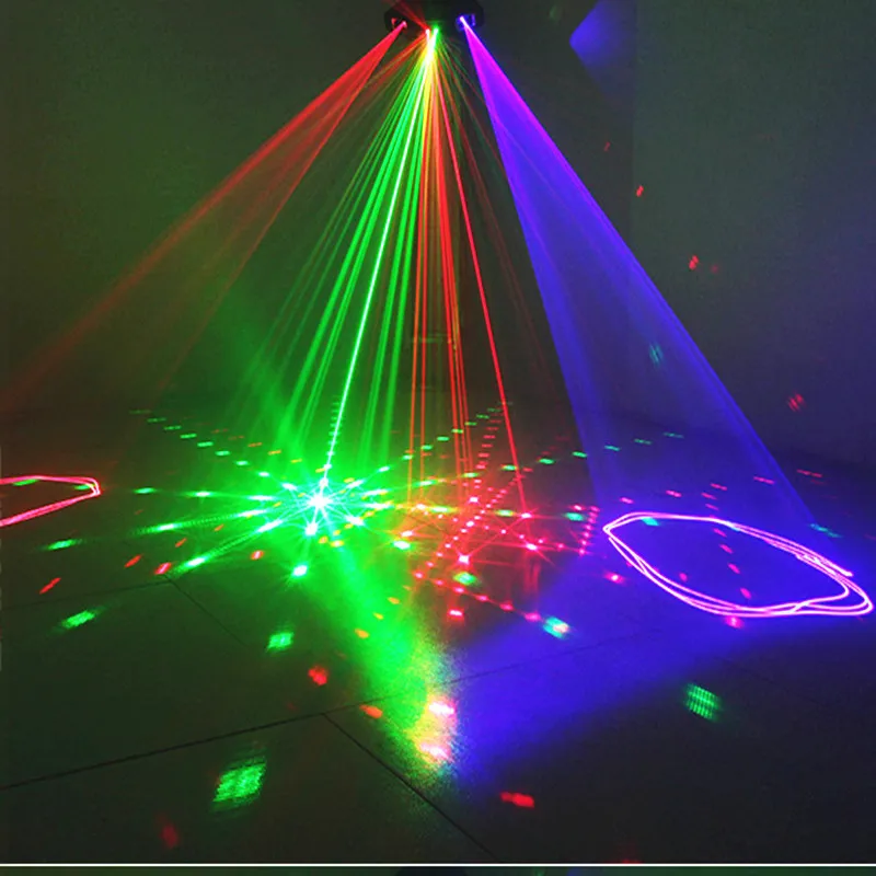 Disco lazeris šviesos RGB full artimosios šviesos dj poveikis projektorius lazerinis skeneris 25in1pattern animacijos scenos apšvietimas