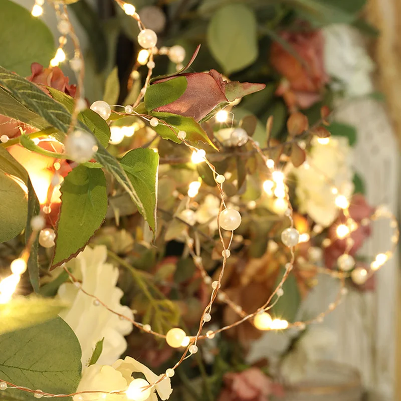 Pearl LED Varinės Vielos String Žibintai Pearlized Pasakų Garliava, Vestuvių Namų Dekoro Kalėdų Vakarėlį Gimtadienio, Vestuvių Dekoravimas