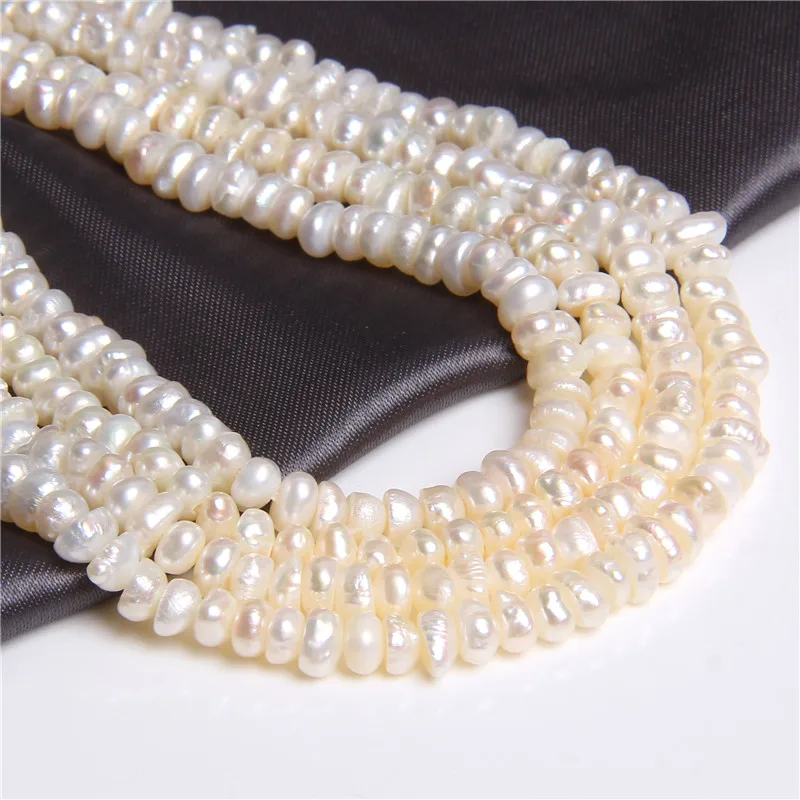 4-5mm, Nereguliarus Baltos spalvos Natūralių Gėlavandenių Perlų Karoliukus, Baroko Perlai Prarasti Granulės, Tinkami Papuošalai Priėmimo 