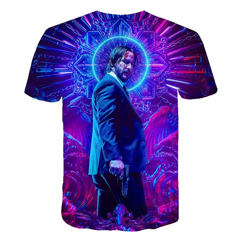 T-Shirt Wick John the Boogie Žmogus Filmą 3d spausdinimo Wick John: Skyrius 3 - Parabellum marškinėlius, o kaklas trumpas Keanu Reeves Žudikas