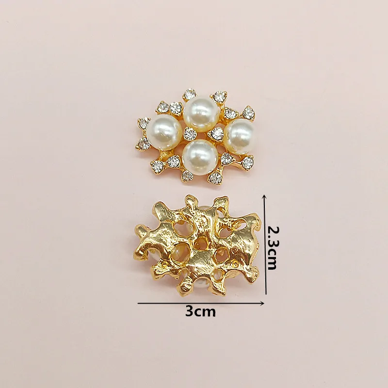 30pc 23*30mm Lydinio, Aukso spalvos Imitacija, Perlų Gėlių žavesio dėl audinys/vestuvių plaukų Papuošalai Išvados 