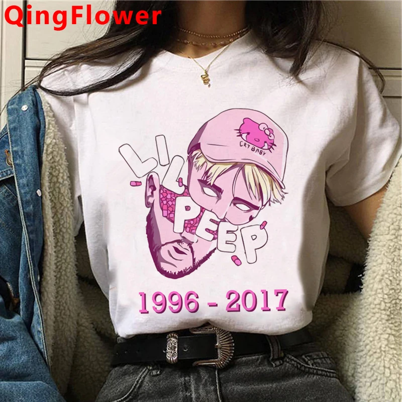 Rip Reperis Lil Peep Harajuku Anime Marškinėliai Moterims Estetinės Cry Baby Ullzang T-shirt 90s Grafinis Marškinėlius Atsitiktinis Viršų Tees Moteris