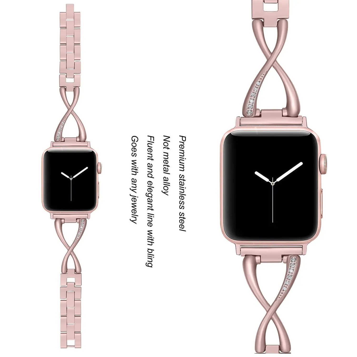 Deimantinis Diržo apple watch Band 44mm 40mm juostos iwatch serijos 6 SE Diržu, 