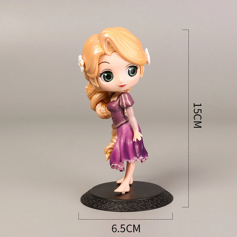 Karšto Q Posket Princesė Pav lėlės 3pcs/Set 16cm Elsa Anna Rapunzel Surinkimo Statulėlės žaislai vaikams dovanų