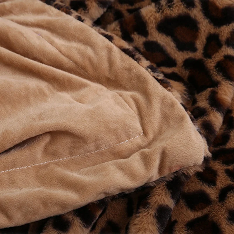 Mados Leopard Antklodė Ilgai Shaggy Fuzzy Kailio Dirbtiniais Kailiais Šiltas, Elegantiškas, Jaukus, Pūkuotas Sherpa Suaugusiųjų Lovatiesė Sofa Mesti Antklodės
