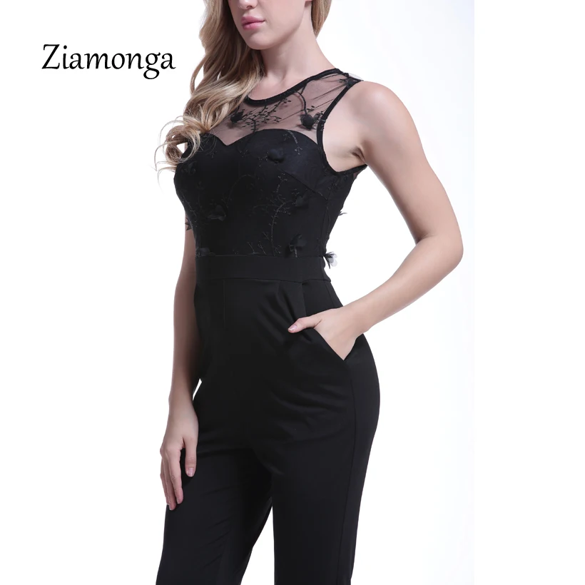 Ziamonga Seksualus Officewear Bodycon Ilgas Kelnes Jumpsuit Moterų Pavasario Atsitiktinis Ponios Vienas Gabalas Komplektus Rompers Elegantiškas Ilgas Jumpsuit