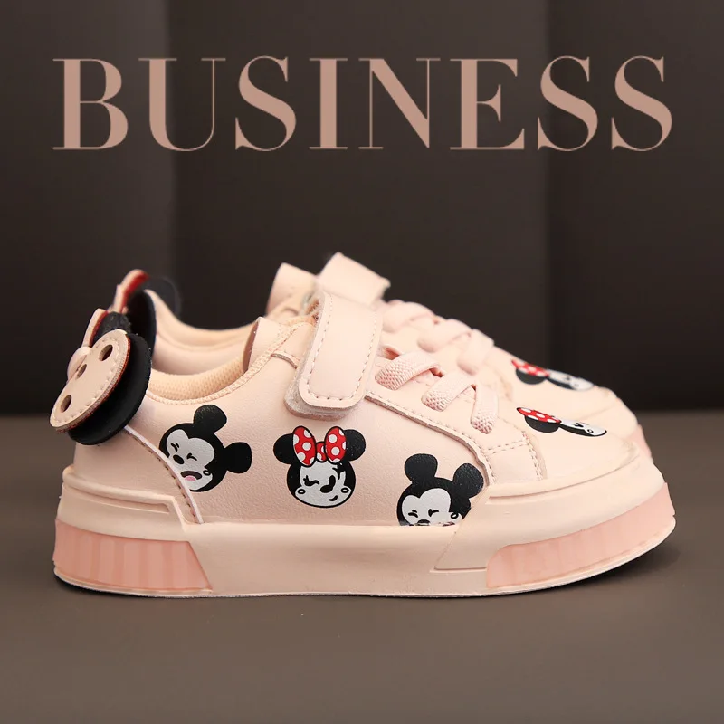Diseny vaikams, Cartoon Mickey Mouse minkšti laisvalaikio bateliai mergaitėms Minnie minkšta šviesa batai es dydis 21-25