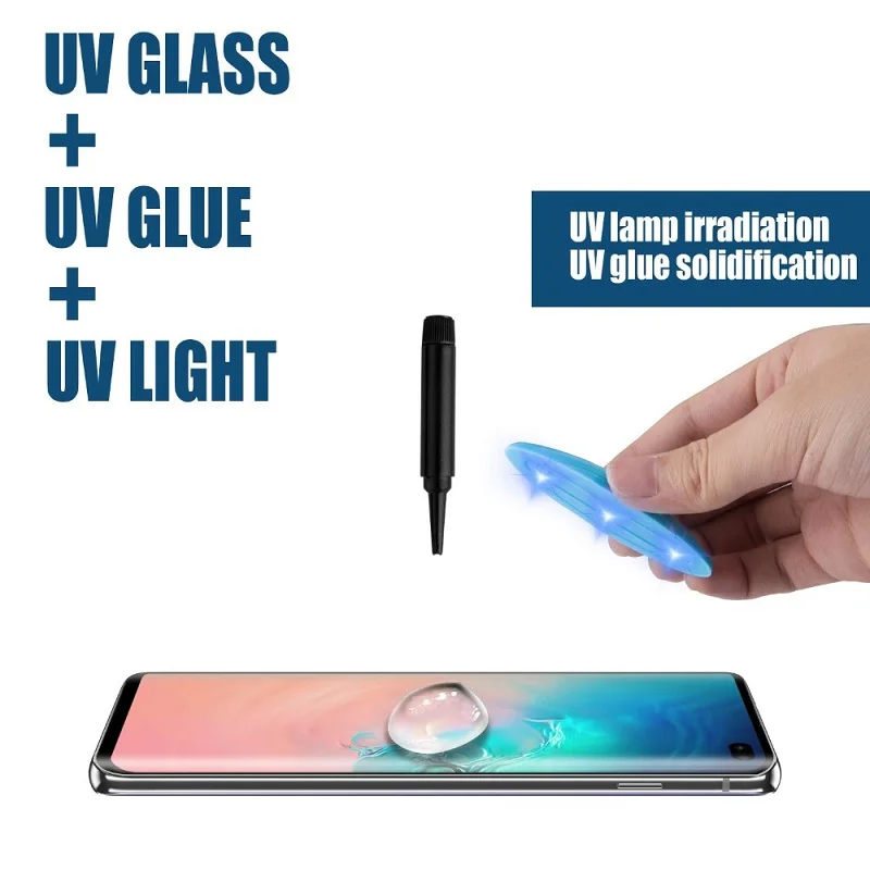 10VNT UV Grūdintas Stiklas Samsung Note 20 Ultra 10 ir 9 8 Pilnas Skysčio Ekrano apsaugos S20 Ultra S10 S9 Plus S8 S7edge