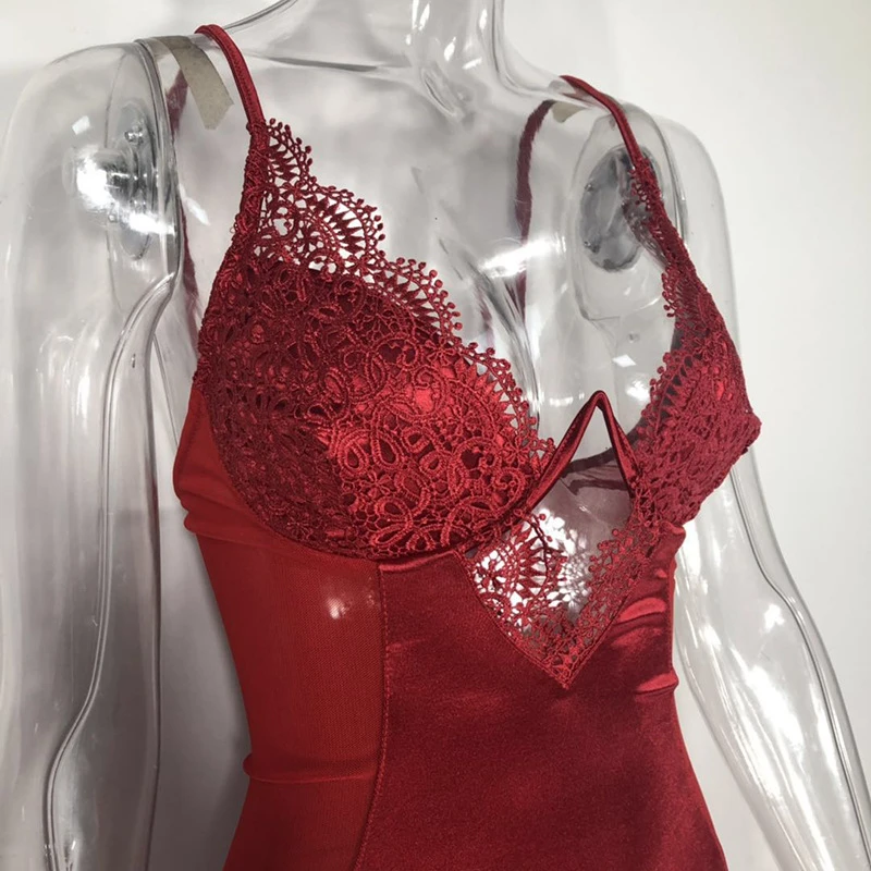 Naujas mados sexy nėrinių susiuvimo perspektyvos dirželis maišelį klubo suknelė moterų 2019 m. pavasario ir vasaros vientisos spalvos atsitiktinis suknelė B285