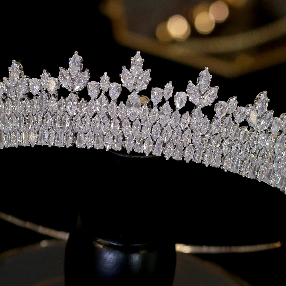 Naujas aukštos kokybės cirkonio vainikėlis nuotakos tiara karūna vestuvių plaukų aksesuarų, tiara lankelis crystal crown baigimo papuošalai