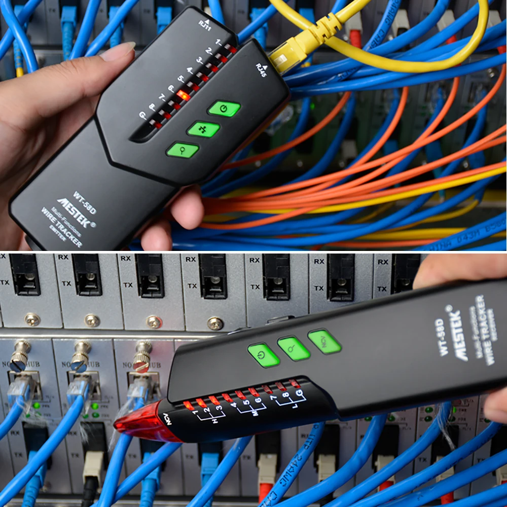 MESTEK RJ11 RJ45 Jokių Trukdžių Telefono Laido Tracker Bandomųjų Dažų Ethernet Lan Tinklo Kabelių Testeris NVC Detektorius Linija Ieškiklis
