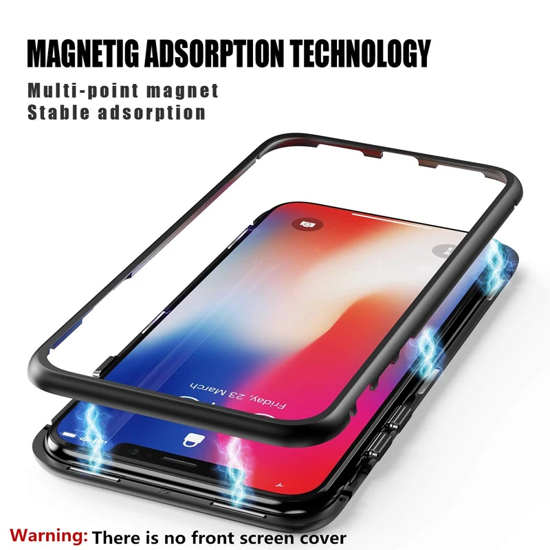 Magnetinio Adsorbcijos Telefono dėklas Skirtas iPhone 11 Pro Max XR XS Max X 8 7 6S Plus Ultra Metalo Magnetas Absorbcijos Galinio Stiklo Flip Cover