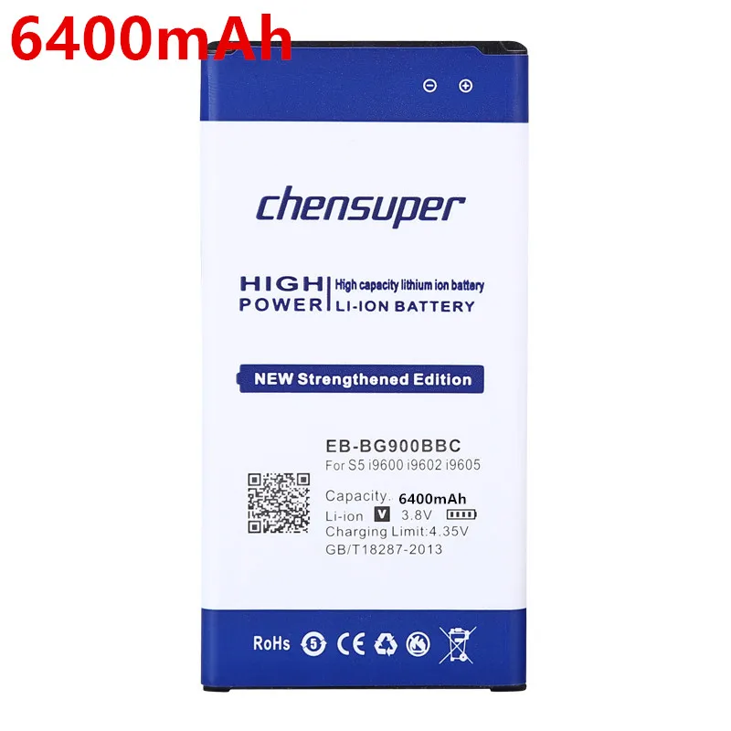 2020 naujas 6400mAh EB-BG900BBC Baterija Samsung S5 Akumuliatorius i9600 i9602 i9605 G900F G900T G9008 G9009D G9006W G900 S 5 Baterijos