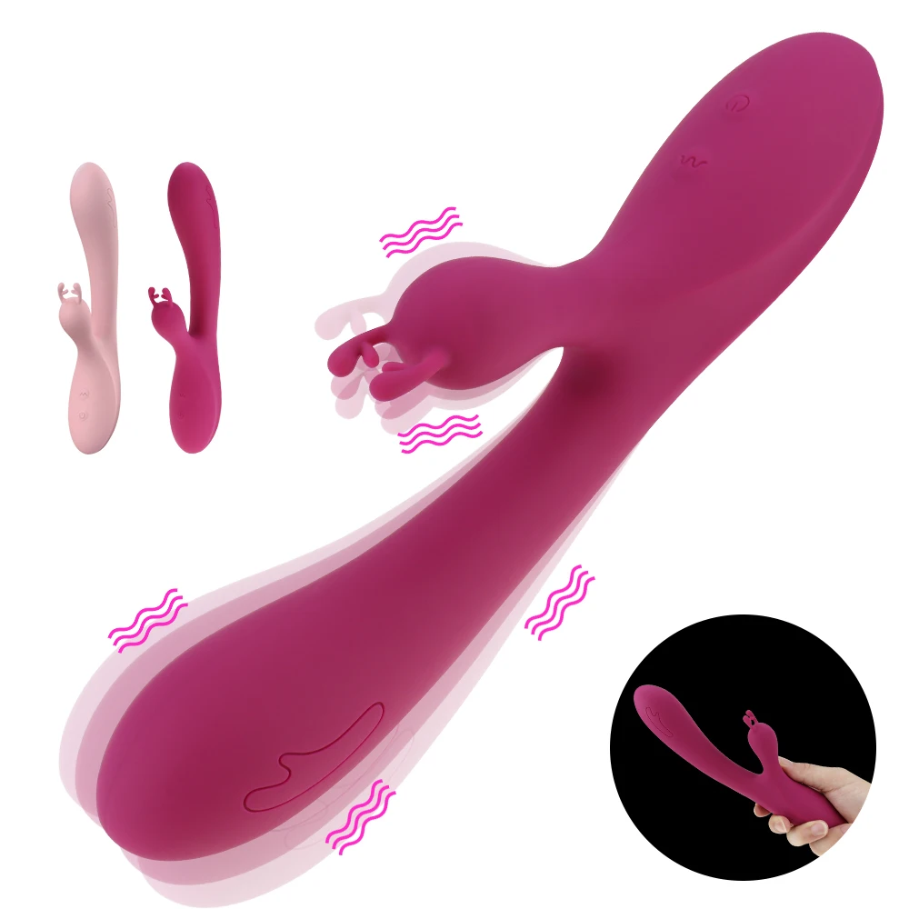 G Spot Rabbit Vibratorius, Sekso Žaislai Moterims, Dildo, Vibratoriai Vaginos Clitori Massager Dviguba Vibracija AV Stick saugus Suaugusiųjų sekso Produktas
