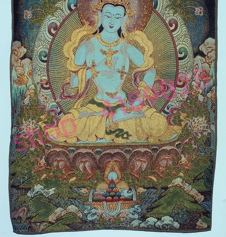 Tibeto Budistų Šilko Siuvinėti Brokatas, Nepalo Thangka Tibeto Budos statula, rankdarbių dekoratyvinis freskomis,2341#
