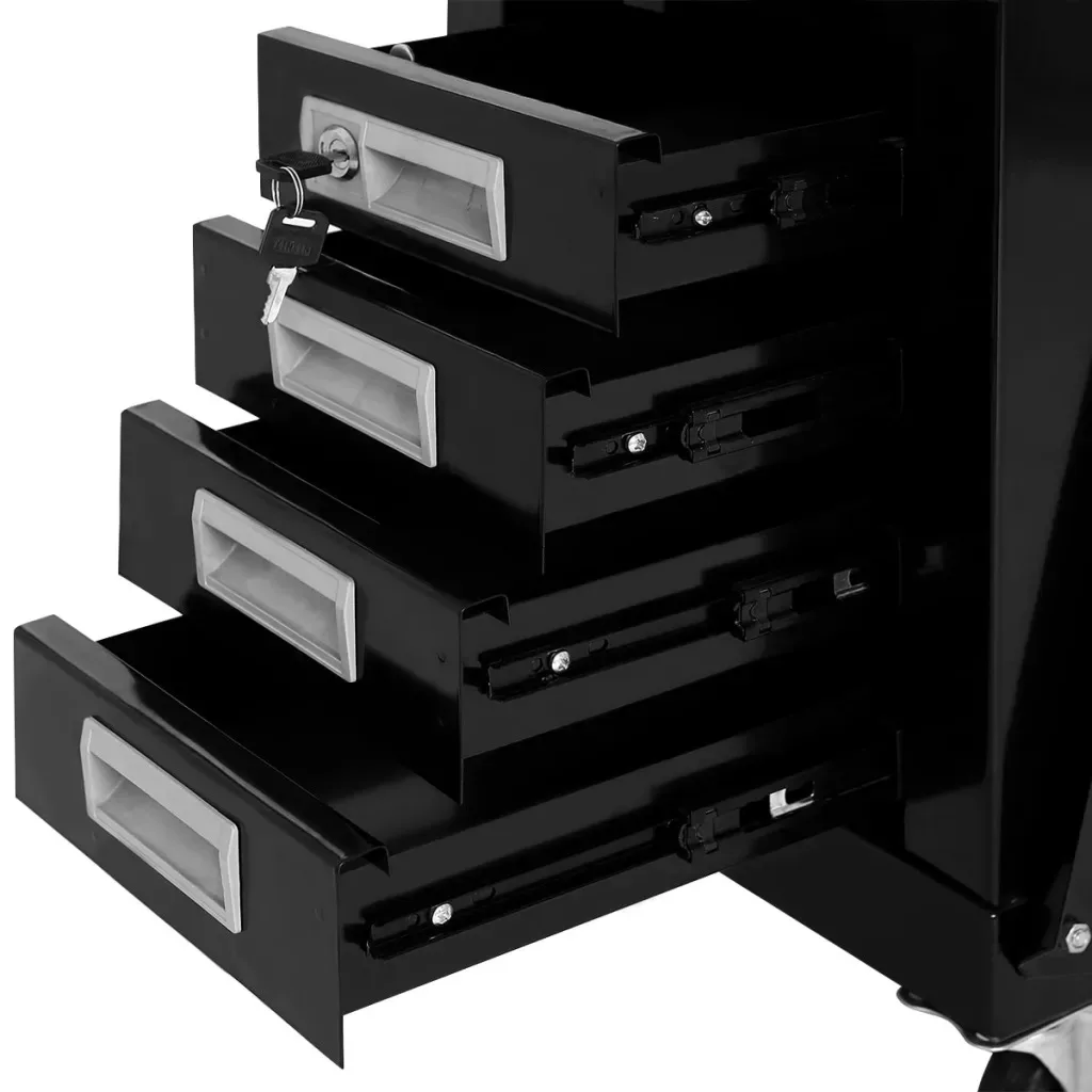 VidaXL 70 Kg Suvirinimo Krepšelį Su 4 Stalčiais Juodas Praktinių Įrankių Dėžė Parduotuvė Įrankiai