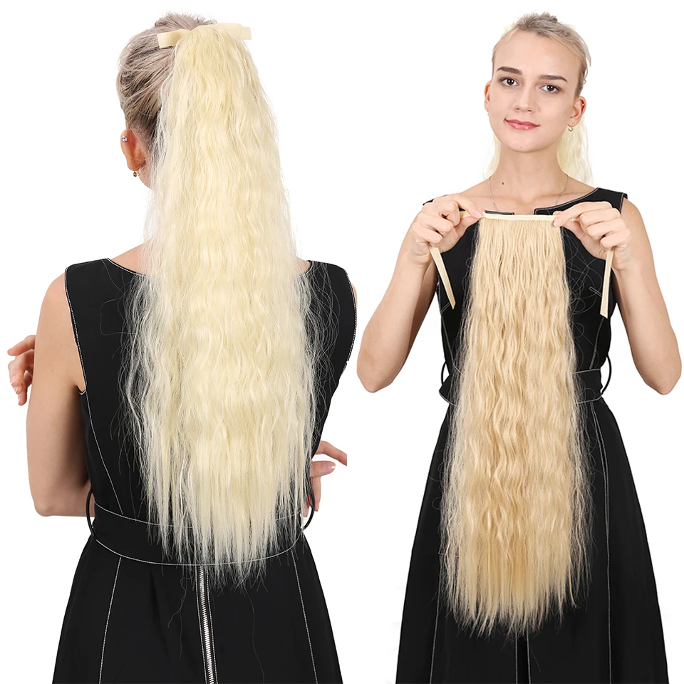 MANWEI Garbanotas Ilgai Raišteliu plaukai surišti į uodegą Sintetinių Hairpiece Ponis Uodegos Plaukų Gabalas Moterų Pluošto Netikrą Bun Įrašą Plaukų Pratęsimo