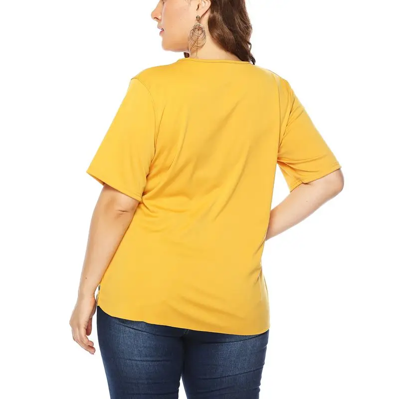 Didelio dydžio marškinėlius 4XL5XL 6XL 7XL 8XL krūtinė 132CM mados moterų tuščiaviduriai apvalios kaklo trumpomis rankovėmis laukinių atsitiktinis vientisos spalvos marškinėliai