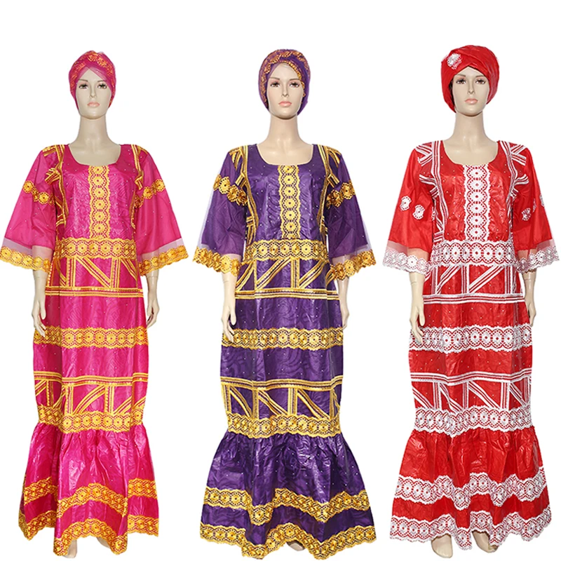 H&D plius dydis dashiki suknelės afrikos suknelės moterims su ruffles heidi bazin riche tradicinių ilga suknelė moteriški drabužiai headtie