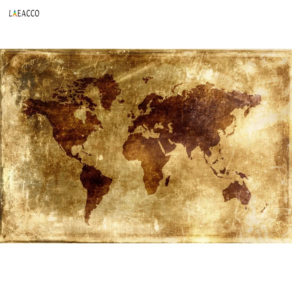 Laeacco Senas Retro Vintage Pasaulio Lobis Buriavimo Navigacijos Žemėlapiai JAV Fotografija Tapetai Fotografijos Backdrops Photophone