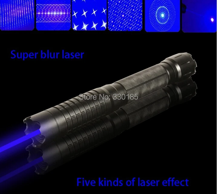 Didelės galios Karinės 450 nm 500000m 500W Blue lazerinė rodyklė Žibintuvėlis Šviesos Deginimas rungtynių (sausos medienos/juoda/įrašyti cigarečių Medžioklė