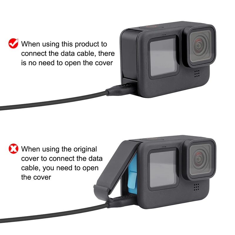 Metalo Baterijos Dangtelio Įkraunamus Pusės Dangtis Dangčio Tipas-C Įkrovimo Lizdas Pusėje Atveju GoPro Hero 9 Black Veiksmų Fotoaparato Priedai