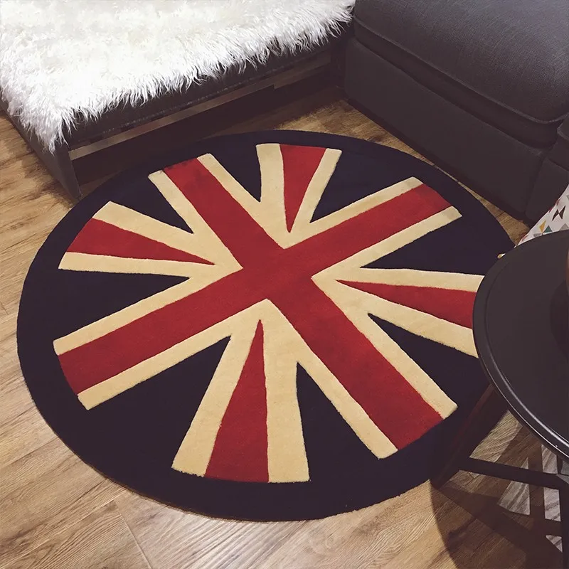 Nostalgiškas Anglija storis mašina supintas naktiniai kilimas ,Britų stiliaus apvalios formos europos Sąjungos Jack kambarį kilimas