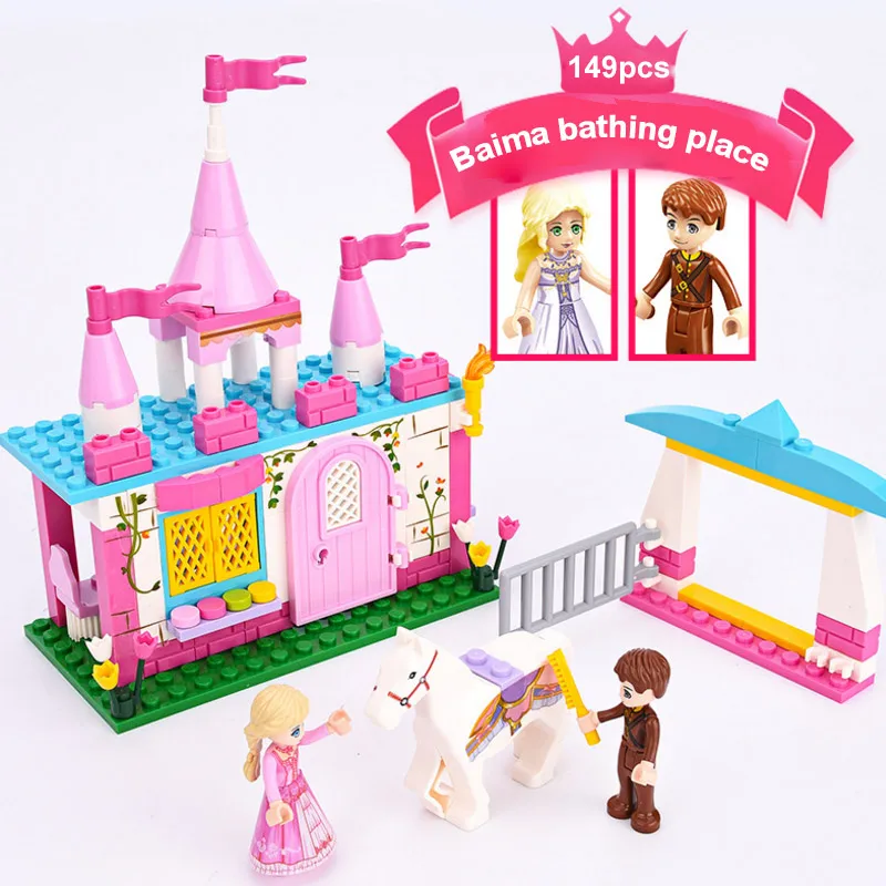 Draugai mergaičių pilis princesė vežimas Suderinama plytų powerpuff girl pastato blokas blokai žaislų rinkiniai žaislai vaikams