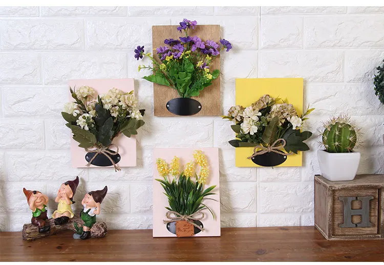 1PC 3D Rankų darbo dirbtinis sultingi augalų medienos foto rėmelis sienos kabo Imitacija, gėlių namų dekoro Kambarį MAN 002